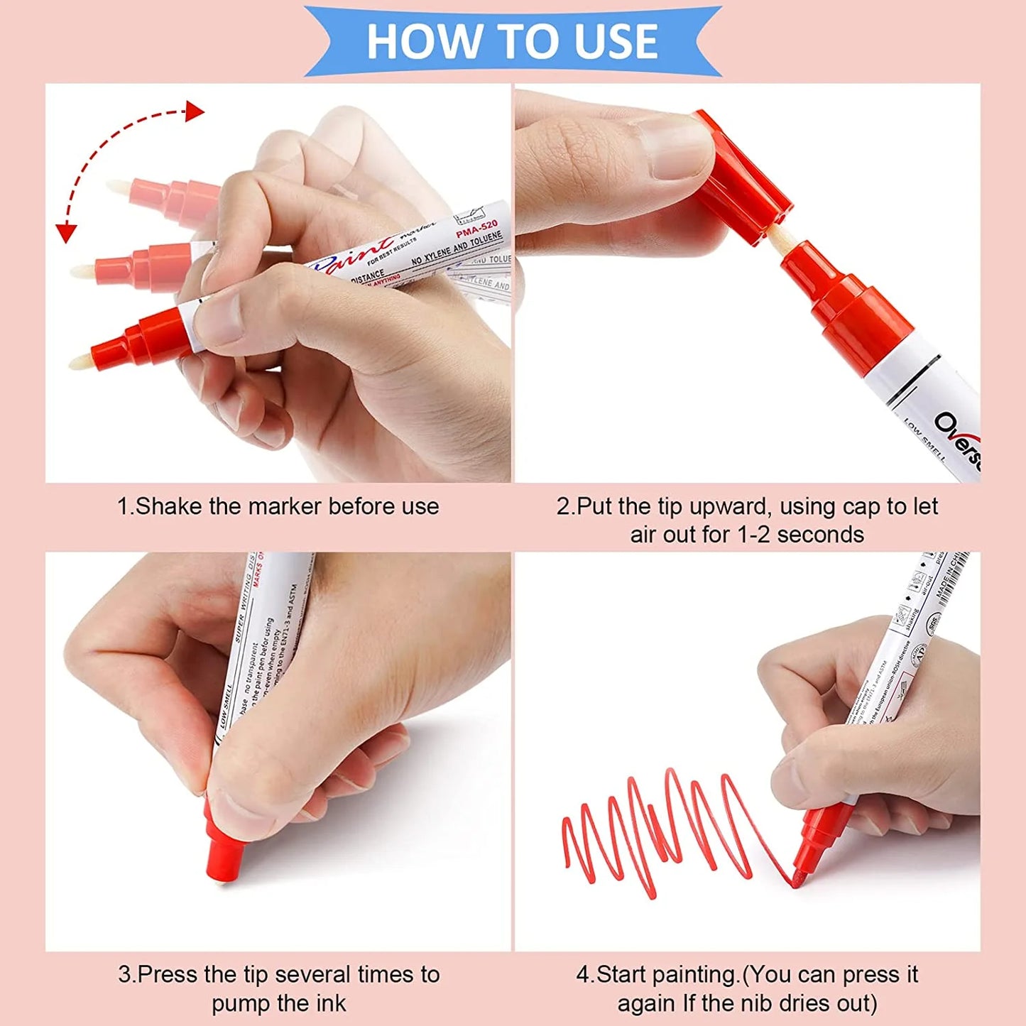 Overseas Paint Marker - Permanent Marker, Combo Pack, 8 Count