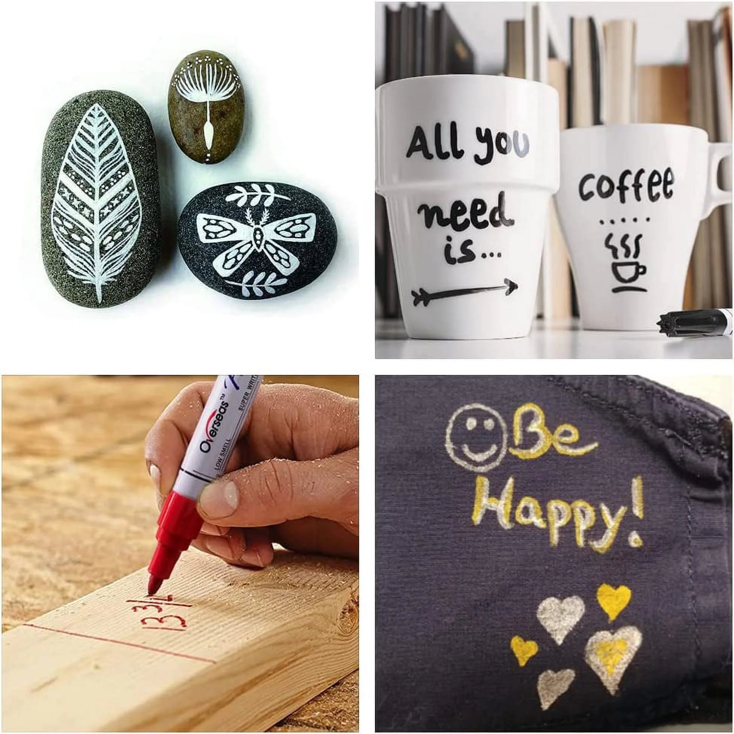 Overseas Paint Marker Permanent Markers - Oil Based, Mediuml Point, Red, 2 Count