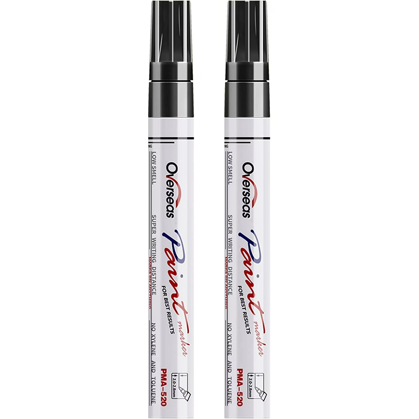 Overseas Paint Marker Permanent Markers - Oil Based, Mediuml Point, Black, 2 Count