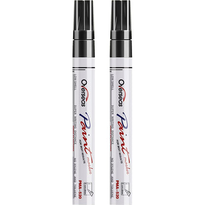 Overseas Paint Marker Permanent Markers - Oil Based, Mediuml Point, Black, 2 Count