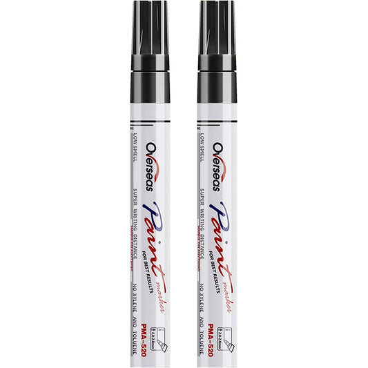 Overseas Paint Marker Permanent Markers - Oil Based, Mediuml Point, Black, 2 Count
