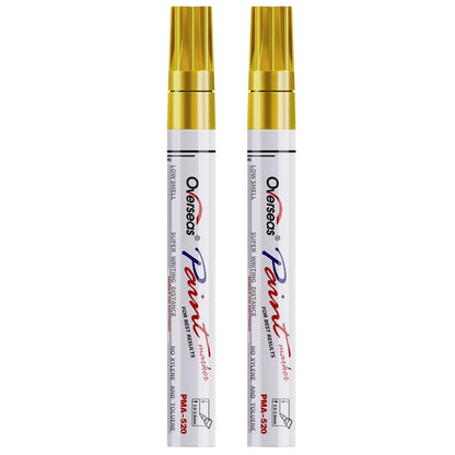 Overseas Paint Marker Permanent Markers - Oil Based, Mediuml Point, Gold, 2 Count