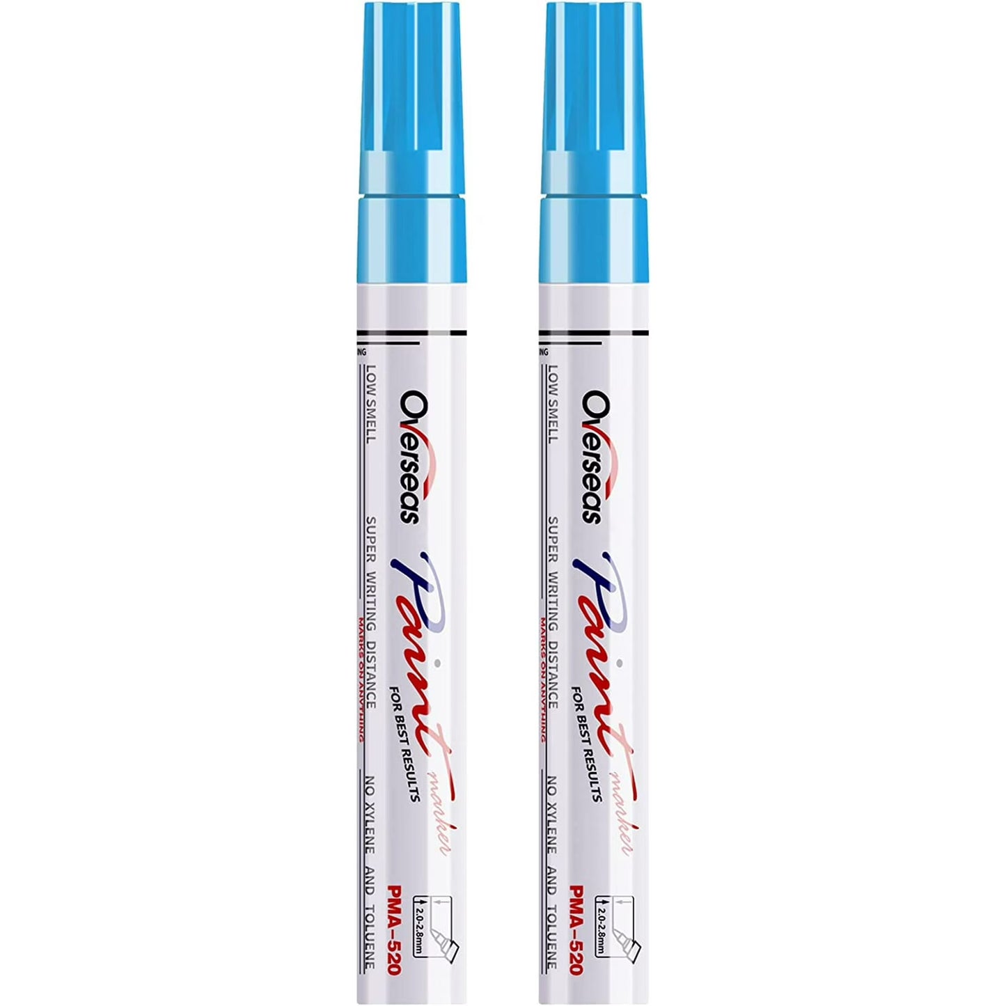 Overseas Paint Marker Permanent Markers - Oil Based, Mediuml Point,Light Blue, 2 Count