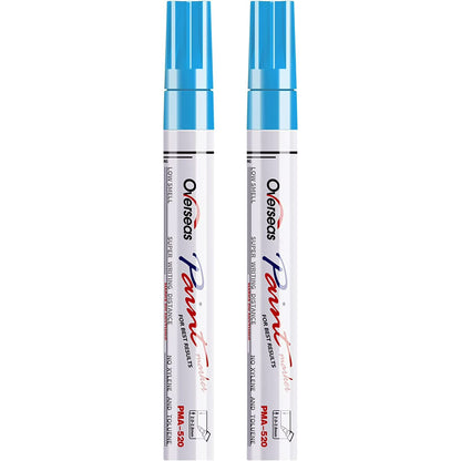 Overseas Paint Marker Permanent Markers - Oil Based, Mediuml Point,Light Blue, 2 Count