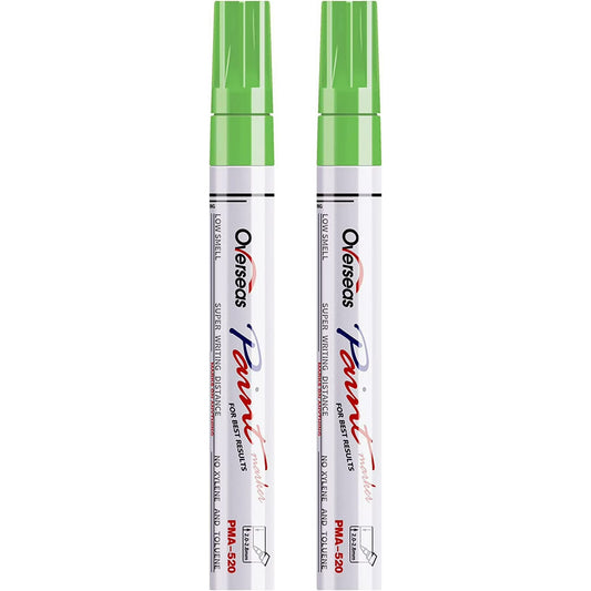 Overseas Paint Marker Permanent Markers - Oil Based, Mediuml Point, Light Green, 2 Count
