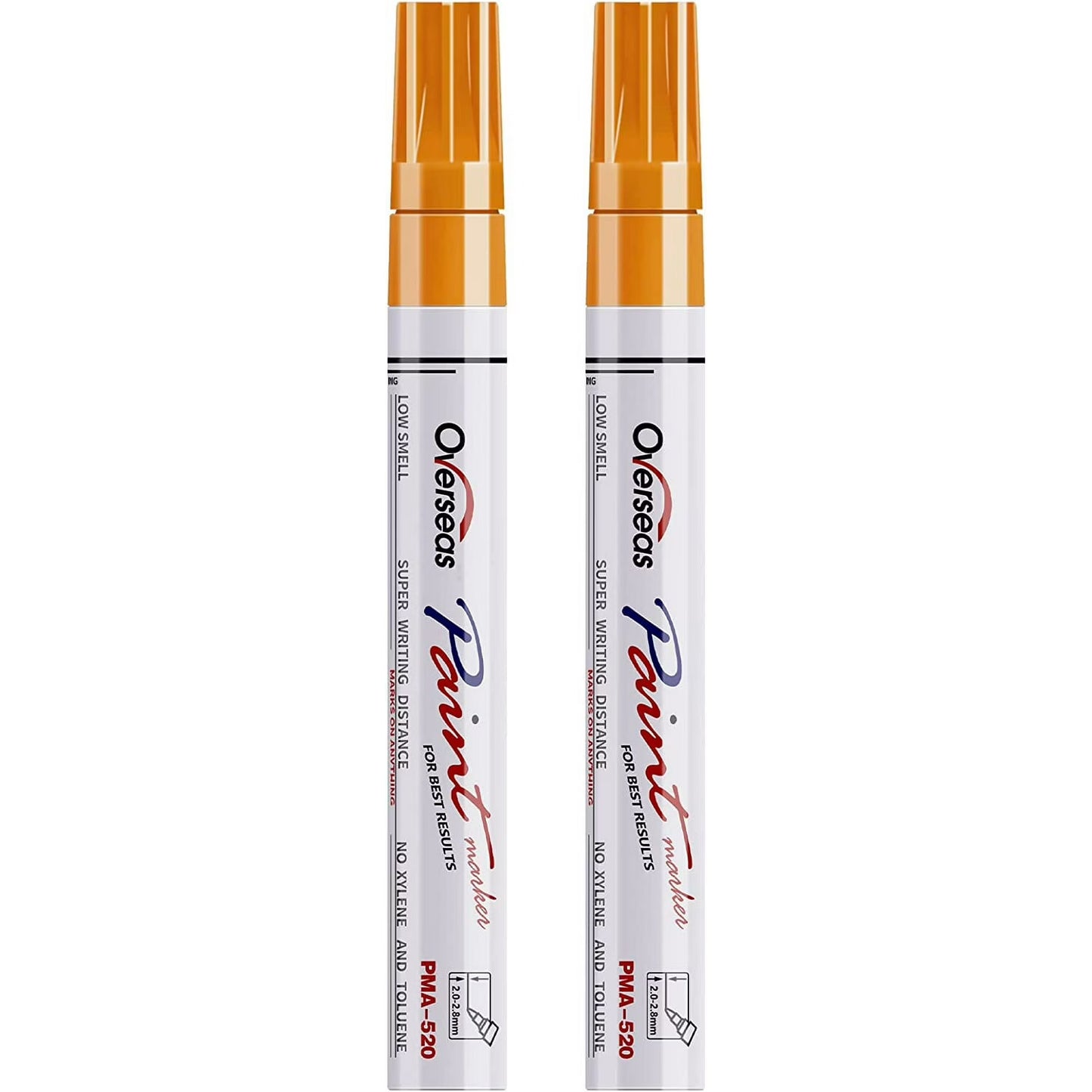 Overseas Paint Marker Permanent Markers - Oil Based, Mediuml Point, Orange, 2 Count