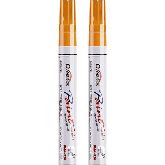 Overseas Paint Marker Permanent Markers - Oil Based, Mediuml Point, Orange, 2 Count