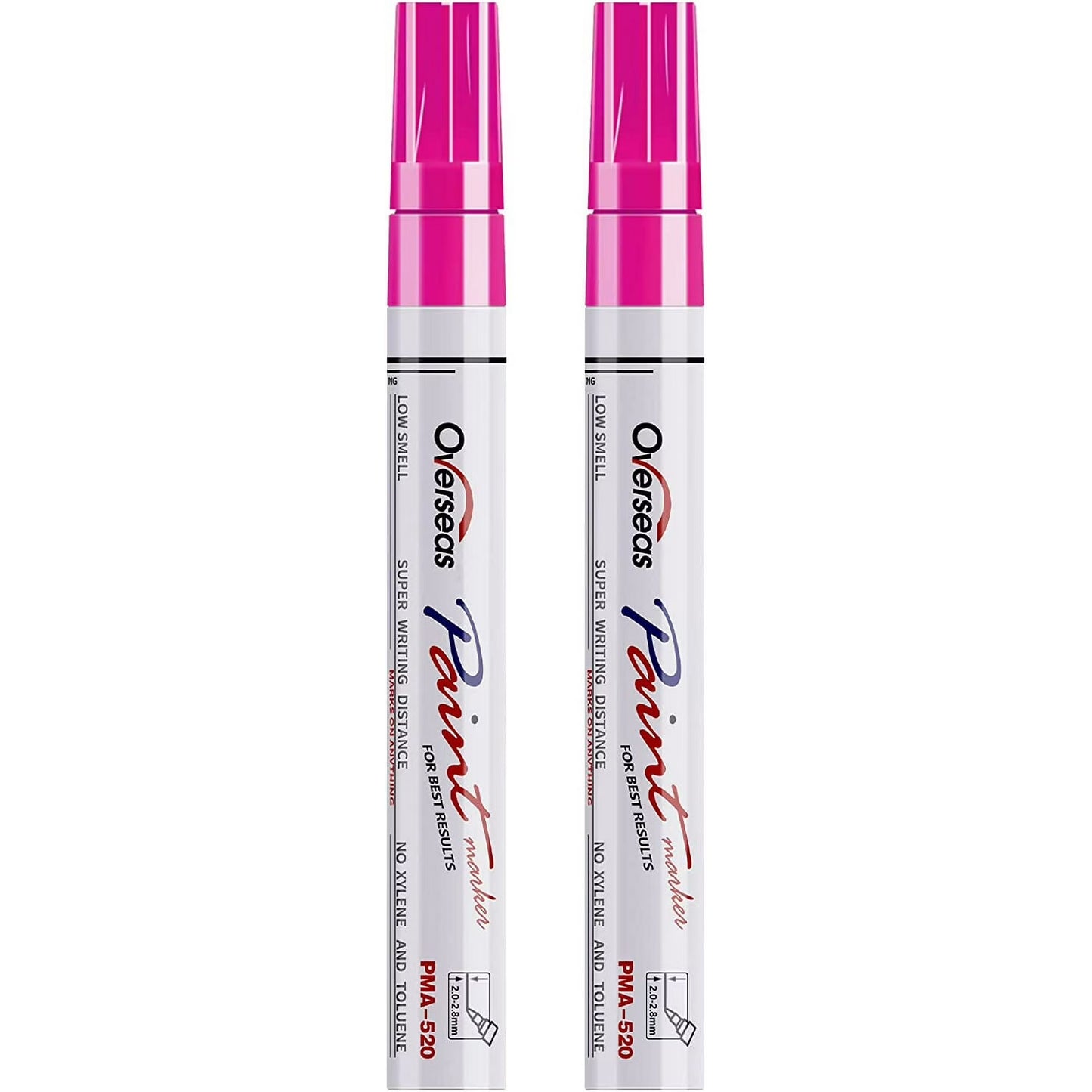 Overseas Paint Marker Permanent Markers - Oil Based, Mediuml Point, Pink, 2 Count
