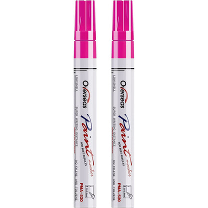 Overseas Paint Marker Permanent Markers - Oil Based, Mediuml Point, Pink, 2 Count