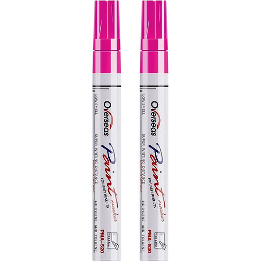Overseas Paint Marker Permanent Markers - Oil Based, Mediuml Point, Pink, 2 Count