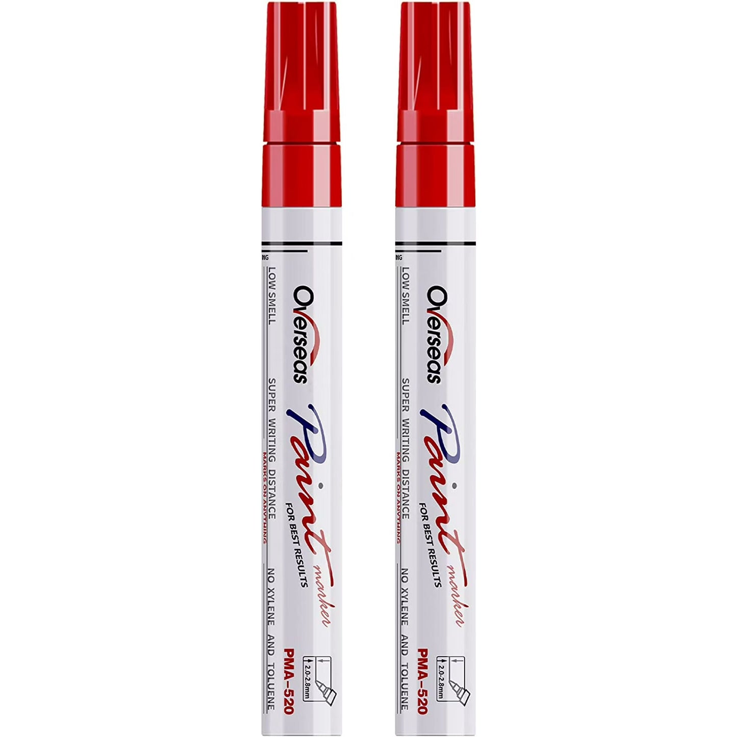 Overseas Paint Marker Permanent Markers - Oil Based, Mediuml Point, Red, 2 Count