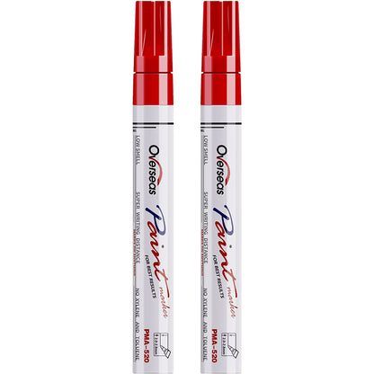 Overseas Paint Marker Permanent Markers - Oil Based, Mediuml Point, Red, 2 Count