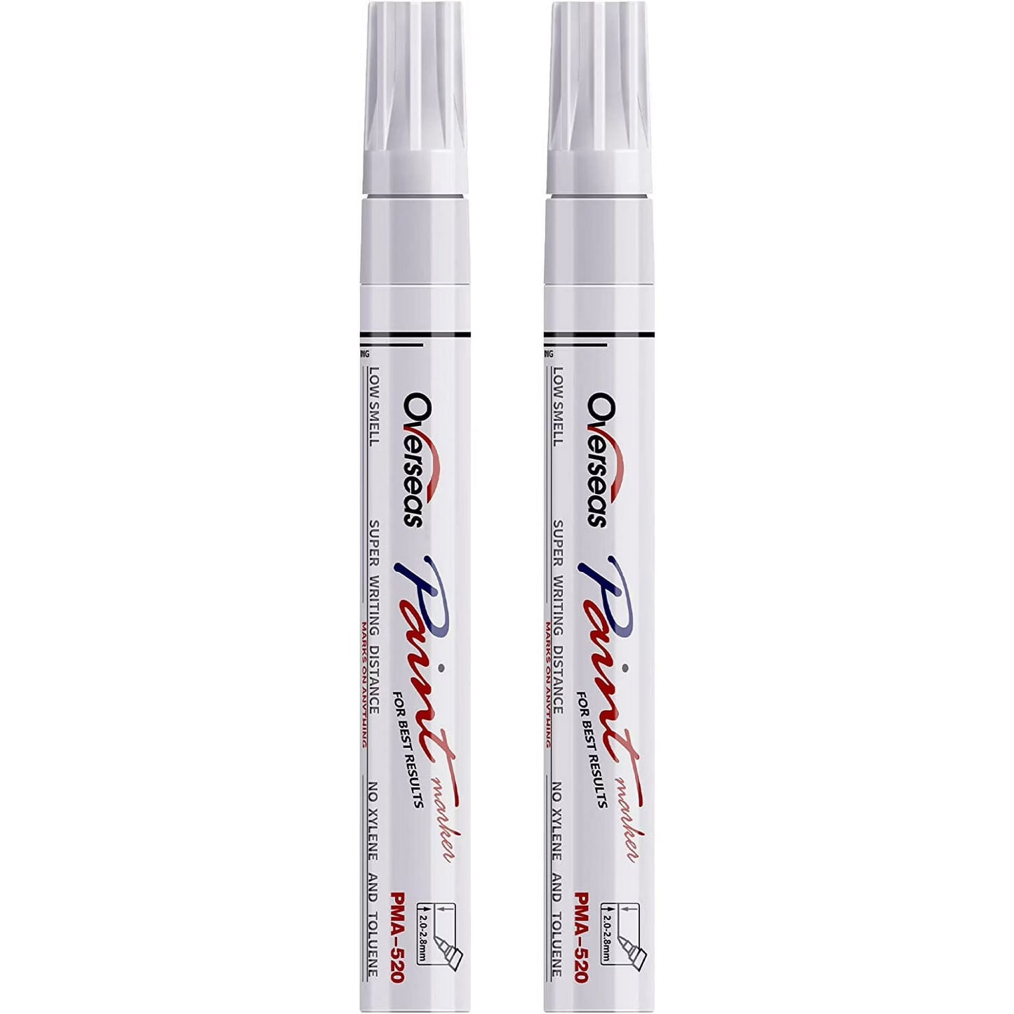 Overseas Paint Marker Permanent Markers - Oil Based, Mediuml Point, White, 2 Count