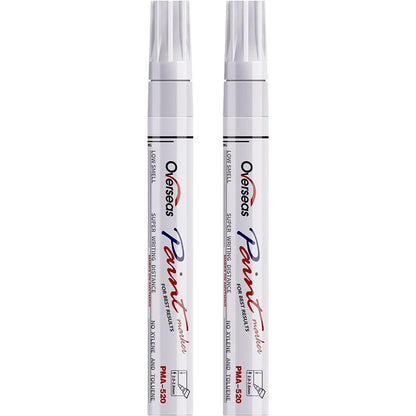 Overseas Paint Marker Permanent Markers - Oil Based, Mediuml Point, White, 2 Count