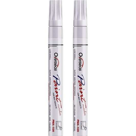 Overseas Paint Marker Permanent Markers - Oil Based, Mediuml Point, White, 2 Count