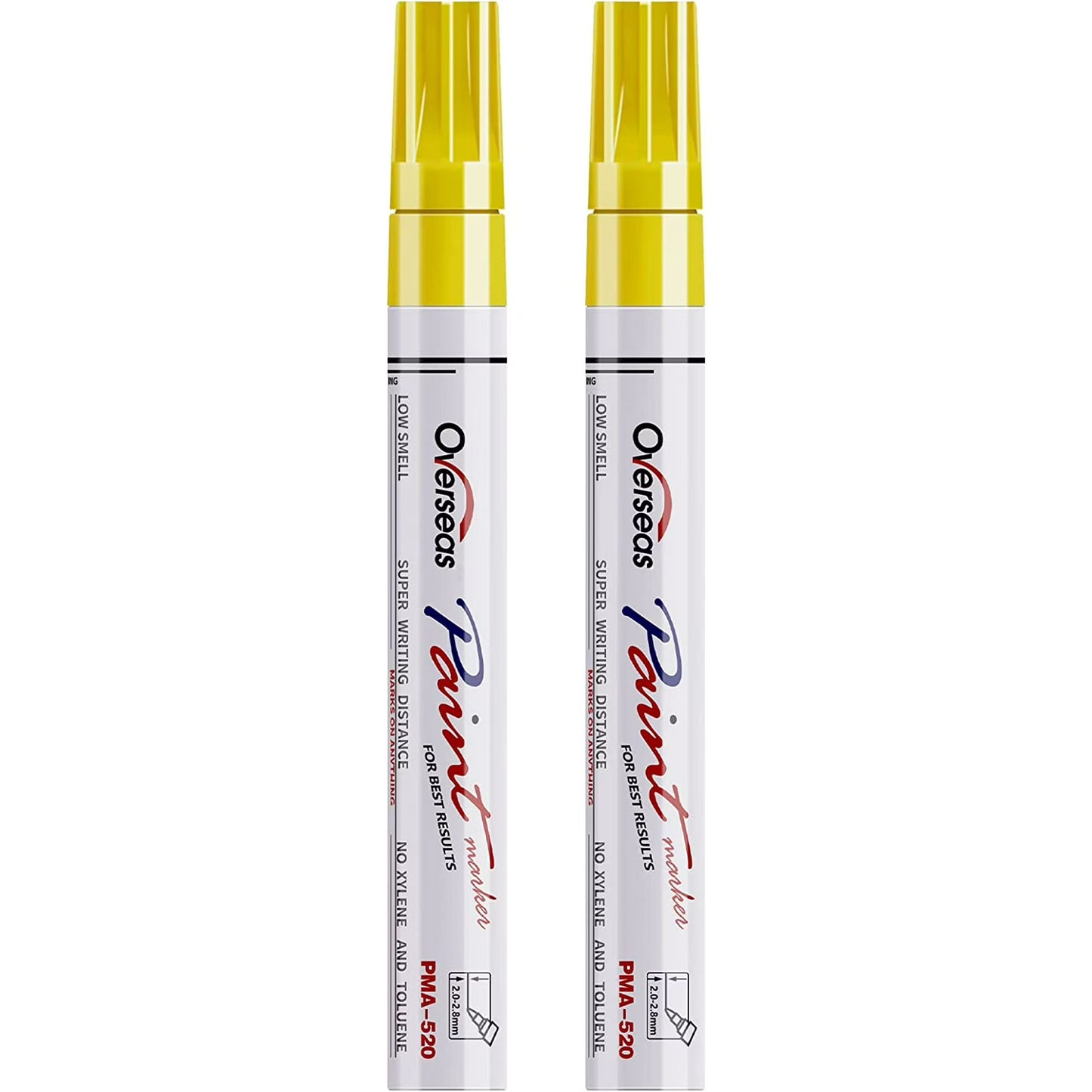Overseas Paint Marker Permanent Markers - Oil Based, Mediuml Point, Yellow, 2 Count