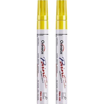 Overseas Paint Marker Permanent Markers - Oil Based, Mediuml Point, Yellow, 2 Count
